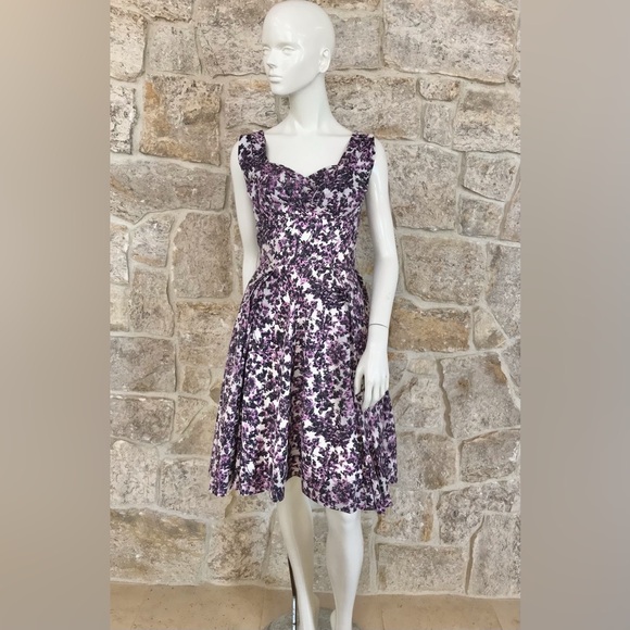 Gorgeous Vintage 1950s 50s Floral Bombshell Dress Full Skirt - Picture 5 of 16